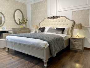 Кровать Мокко 1600 с мягким изголовьем + основание (серый камень) в Приобье - priobie.ok-mebel.com | фото 3