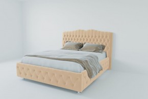 Кровать Нягань с ПМ 2000 (экокожа бежевая) в Приобье - priobie.ok-mebel.com | фото 2