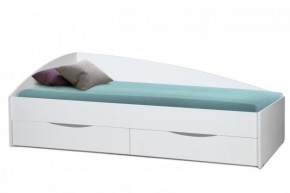 Кровать одинарная "Фея - 3" асимметричная 1900х800 (белая) в Приобье - priobie.ok-mebel.com | фото