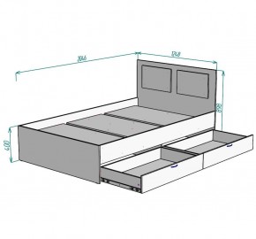 Кровать Ольга L45 (1200) 2 ящика в Приобье - priobie.ok-mebel.com | фото 2