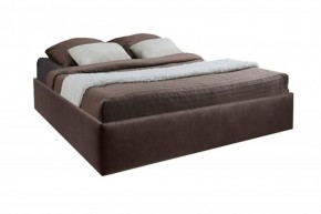 Кровать Подиум с ПМ 1200 (экокожа коричневая) в Приобье - priobie.ok-mebel.com | фото