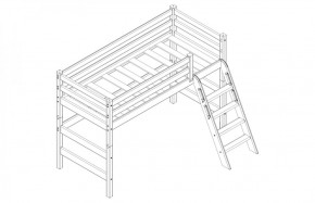 Кровать полувысокая с наклонной лестницей Соня (Вариант 6) в Приобье - priobie.ok-mebel.com | фото 3