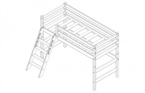 Кровать полувысокая с наклонной лестницей Соня (Вариант 6) в Приобье - priobie.ok-mebel.com | фото 4