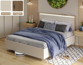 Кровать (Светло-серый U750 ST9/Дуб Галифакс Табак) 1400 в Приобье - priobie.ok-mebel.com | фото