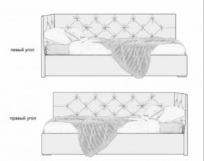 Кровать угловая Лэсли интерьерная +настил ДСП (90х200) в Приобье - priobie.ok-mebel.com | фото 2