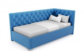 Кровать угловая Виола интерьерная +основание (90х200) 1 кат. ткани в Приобье - priobie.ok-mebel.com | фото