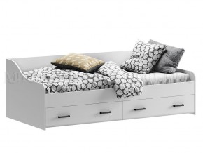ВЕГА NEW Кровать 900 с настилом ЛДСП (Белый глянец/белый) в Приобье - priobie.ok-mebel.com | фото