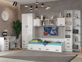 ВЕГА NEW Кровать 900 с настилом ЛДСП (Белый глянец/белый) в Приобье - priobie.ok-mebel.com | фото 2