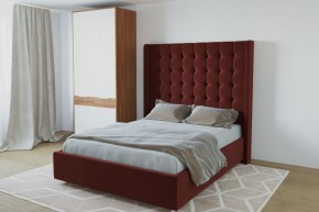Кровать Венеция ЛЮКС с ПМ 1200 (велюр бордо) в Приобье - priobie.ok-mebel.com | фото 2