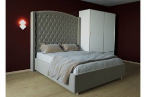 Кровать Версаль ЛЮКС с ПМ 1200 (велюр серый) в Приобье - priobie.ok-mebel.com | фото