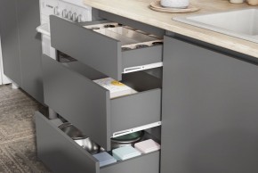 Кухня ДЕНВЕР (1600) Графит серый/Дуб Сонома в Приобье - priobie.ok-mebel.com | фото 5