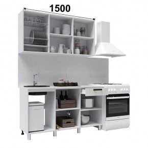Кухня ДИОР 1500 (Белый/Дуб Крафт белый) в Приобье - priobie.ok-mebel.com | фото 2