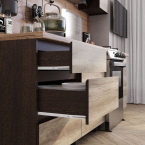 Кухня Энигма 1.6 м (венге/дуб каньон) в Приобье - priobie.ok-mebel.com | фото 2