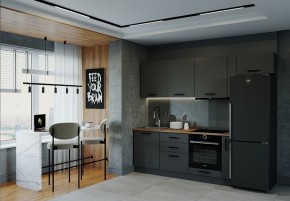 Кухонный гарнитур Антрацит 2550 (Стол. 26мм) в Приобье - priobie.ok-mebel.com | фото