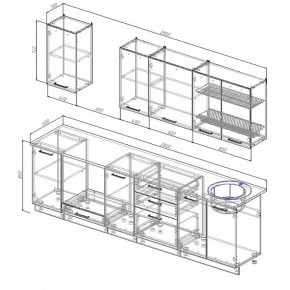 Кухонный гарнитур Антрацит 2800 (Стол. 26мм) в Приобье - priobie.ok-mebel.com | фото 2