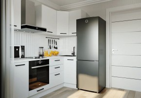 Кухонный гарнитур Белый Глянец 2200*1000 (Стол. 26мм) в Приобье - priobie.ok-mebel.com | фото