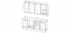 Кухонный гарнитур Белый Глянец 2200 h950 (Стол. 26мм) в Приобье - priobie.ok-mebel.com | фото 2