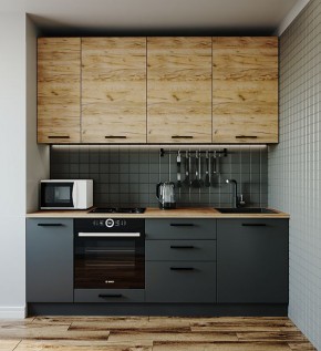 Кухонный гарнитур Дели 2200 (Стол. 38мм) в Приобье - priobie.ok-mebel.com | фото 1