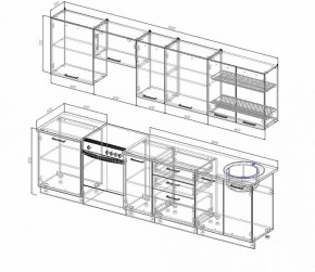 Кухонный гарнитур Жемчуг 3000 (Стол. 26мм) в Приобье - priobie.ok-mebel.com | фото 2