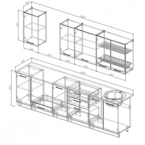Кухонный гарнитур Капри 2800 (Стол. 38мм) в Приобье - priobie.ok-mebel.com | фото 2
