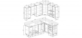Кухонный гарнитур Меренга 2200*1600 h950 (Стол. 26мм) в Приобье - priobie.ok-mebel.com | фото 2
