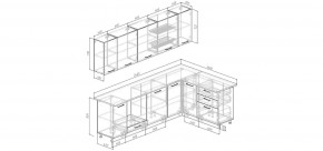 Кухонный гарнитур Меренга 2600*1600 (Стол. 38мм) в Приобье - priobie.ok-mebel.com | фото 2