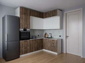 Кухонный гарнитур Старое Дерево 2200*1700 (Стол. 38мм) в Приобье - priobie.ok-mebel.com | фото