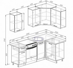 Кухонный гарнитур угловой Бланка 2000х1200 (Стол. 26мм) в Приобье - priobie.ok-mebel.com | фото 2