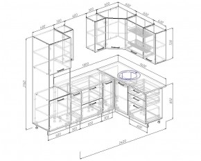 Кухонный гарнитур угловой Бланка 2400х1600 (Стол. 38мм) в Приобье - priobie.ok-mebel.com | фото 2