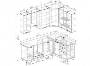 Кухонный гарнитур угловой Демо 2200х1600 (Стол. 26мм) в Приобье - priobie.ok-mebel.com | фото 2