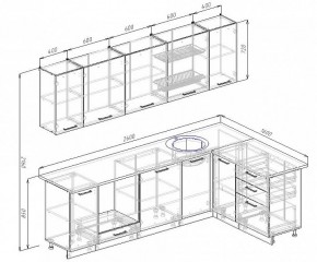 Кухонный гарнитур угловой Графика 2600х1600 (Стол. 38мм) в Приобье - priobie.ok-mebel.com | фото 2