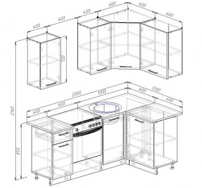 Кухонный гарнитур угловой Капри 2000х1200 (Стол. 38мм) в Приобье - priobie.ok-mebel.com | фото 2