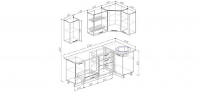 Кухонный гарнитур угловой Капри 2200х1000 (Стол. 38мм) в Приобье - priobie.ok-mebel.com | фото 2
