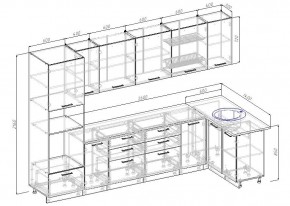 Кухонный гарнитур угловой Капри 3200х1400 (Стол. 26мм) в Приобье - priobie.ok-mebel.com | фото 3