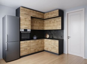 Кухонный гарнитур угловой Крафт 2200*1700 (Стол. 26мм) в Приобье - priobie.ok-mebel.com | фото