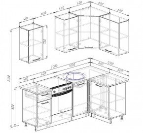 Кухонный гарнитур угловой Вегас 2000*1200 (Стол. 26мм) в Приобье - priobie.ok-mebel.com | фото 3