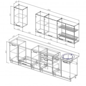 Кухонный гарнитур Вегас 2800 (Стол. 26мм) в Приобье - priobie.ok-mebel.com | фото 2