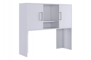 ЛАЙТ 2 Надстройка стола компьютерного (1200) белый в Приобье - priobie.ok-mebel.com | фото