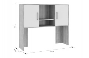 ЛАЙТ 2 Надстройка стола компьютерного (1200) дуб сонома в Приобье - priobie.ok-mebel.com | фото