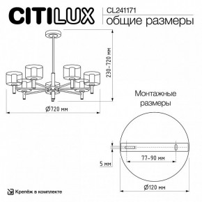 Люстра на штанге Citilux ELAN CL241171 в Приобье - priobie.ok-mebel.com | фото 12