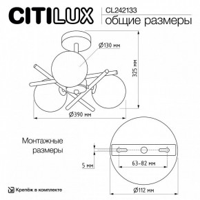 Люстра на штанге Citilux Ronny CL242133 в Приобье - priobie.ok-mebel.com | фото 7