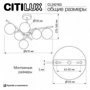 Люстра на штанге Citilux RONNY CL242163 в Приобье - priobie.ok-mebel.com | фото 12
