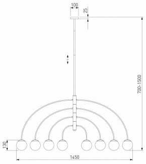 Люстра на штанге Eurosvet Cenacolo 30179/8 черный в Приобье - priobie.ok-mebel.com | фото 2