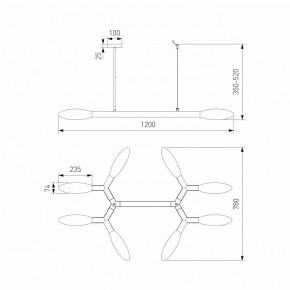 Люстра на штанге Eurosvet Covalent 30180 черный в Приобье - priobie.ok-mebel.com | фото 3