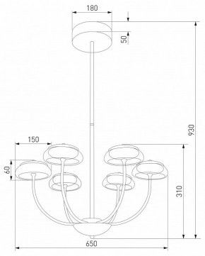 Люстра на штанге Eurosvet Fungo 50388 LED черный в Приобье - priobie.ok-mebel.com | фото 4