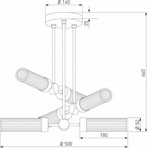 Люстра на штанге Eurosvet Oriens 60166/6 латунь в Приобье - priobie.ok-mebel.com | фото 5
