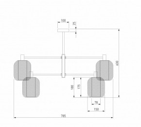 Люстра на штанге Eurosvet Voile 30191/6 черный в Приобье - priobie.ok-mebel.com | фото 3
