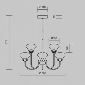 Люстра на штанге Maytoni Dynasty MOD402PL-L20BS3K в Приобье - priobie.ok-mebel.com | фото 6