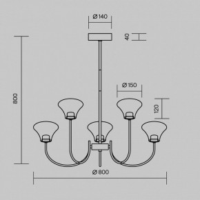 Люстра на штанге Maytoni Dynasty MOD402PL-L30BS3K в Приобье - priobie.ok-mebel.com | фото 4