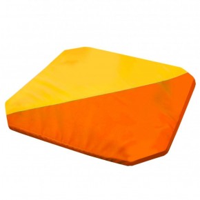 Мат гимнастический, квадратный, складной. Длина: 130 см, ширина: 130 см, толщина: 5 см оранжевый-желтый   в Приобье - priobie.ok-mebel.com | фото